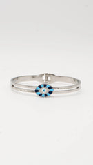 Iris Shield Silver Bangle