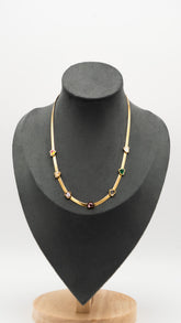 Golden Tinted Hearts Necklace