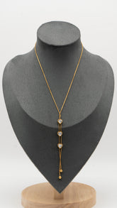 Golden Trilove Lariat Necklace
