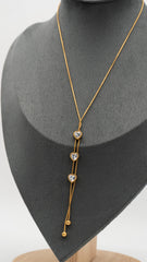 Golden Trilove Lariat Necklace