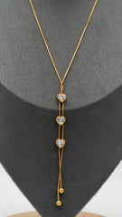 Golden Trilove Lariat Necklace