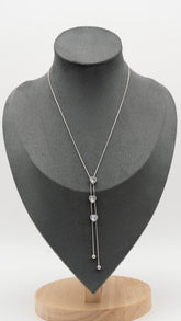 Silver Trilove Lariat Necklace