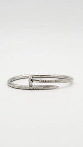 Dazzle Silver Nail Cuff Bangle