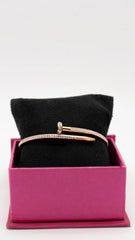 Dazzle Rose Gold Nail Cuff Bangle