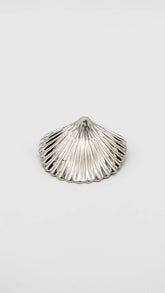 Silver Seashell Barrette Clip