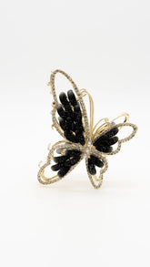 Radiant Butterfly Black Claw Clip