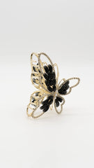 Radiant Butterfly Black Claw Clip