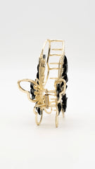 Radiant Butterfly Black Claw Clip