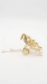 Glimmer Peacock Claw Clip