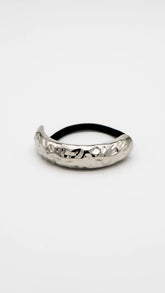 Sculpted Silver Crest Hair Cuffs