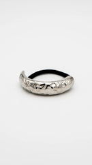 Sculpted Silver Crest Hair Cuffs