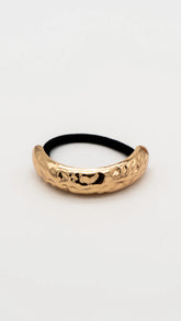 Sculpted Gold Crest Hair Cuffs