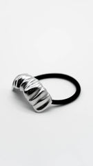 Satin Drape Silver Hair Cuff