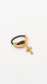 Golden Cross Hair Cuff
