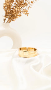 Golden Square Statement Bangle