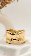 Gold Wave Melt Bangle