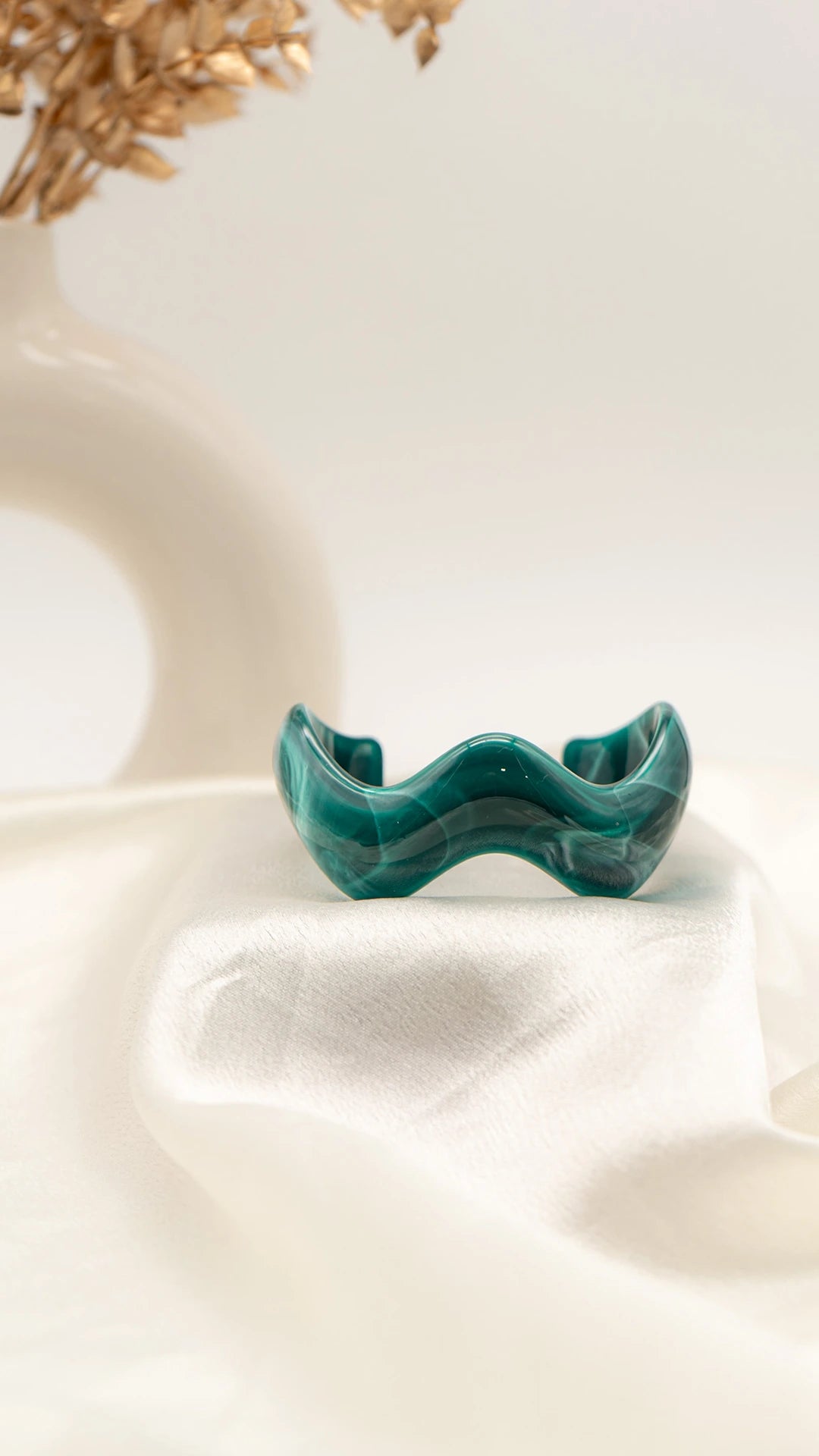 Emerald Swirl Resin Bangle