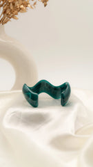Emerald Swirl Resin Bangle