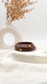 Golden Heart Wooden Bangle
