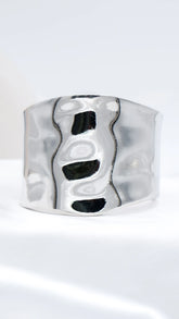 Drip Lock Silver Statement Bangle