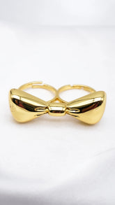 Silken Gold Knot Statement Ring