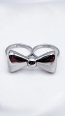 Silken Silver Knot Statement Ring