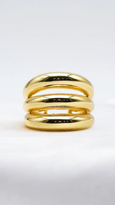 Triple Halo Statement Ring
