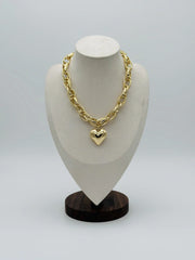 Golden Metallic Heart Necklace