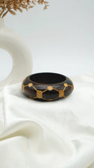 The Sculpted Hex Wooden Bangle
