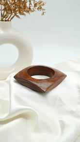 The Sculpted Square Wooden Bangle