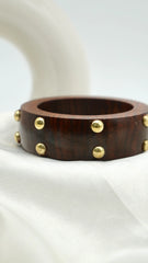 The Golden Stud Wooden Bangle