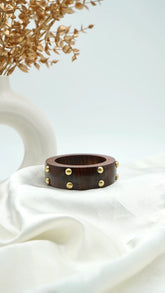 The Golden Stud Wooden Bangle
