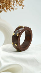 The Golden Stud Wooden Bangle