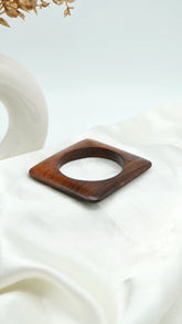The Rustic Square Wooden Bangle