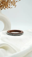 The Silver Bead Wooden Bangle