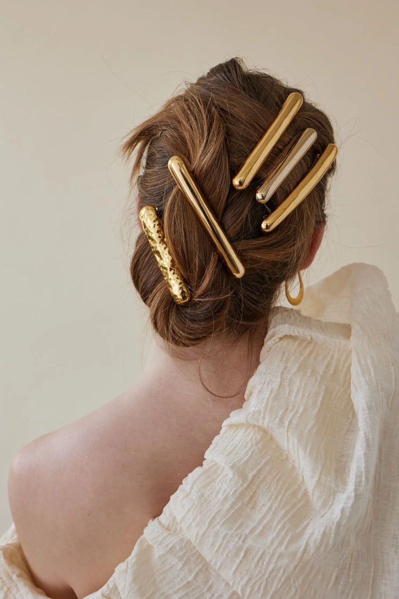 Gold Plated Barrette Clips