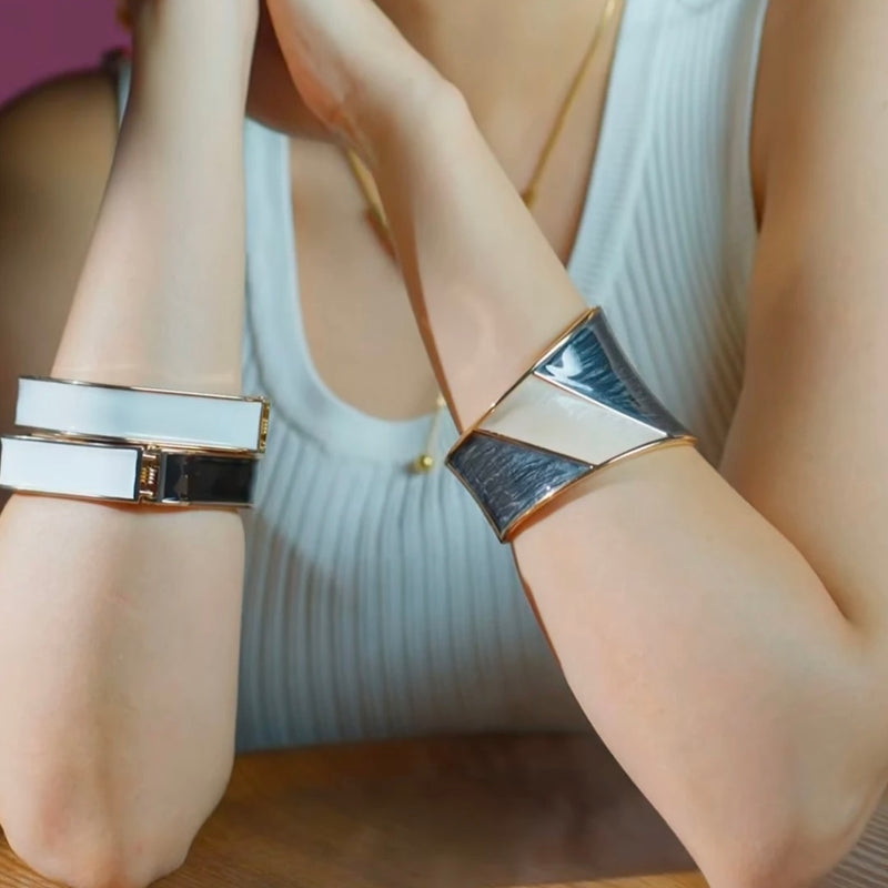 Vintage Enamel Splash Bangles