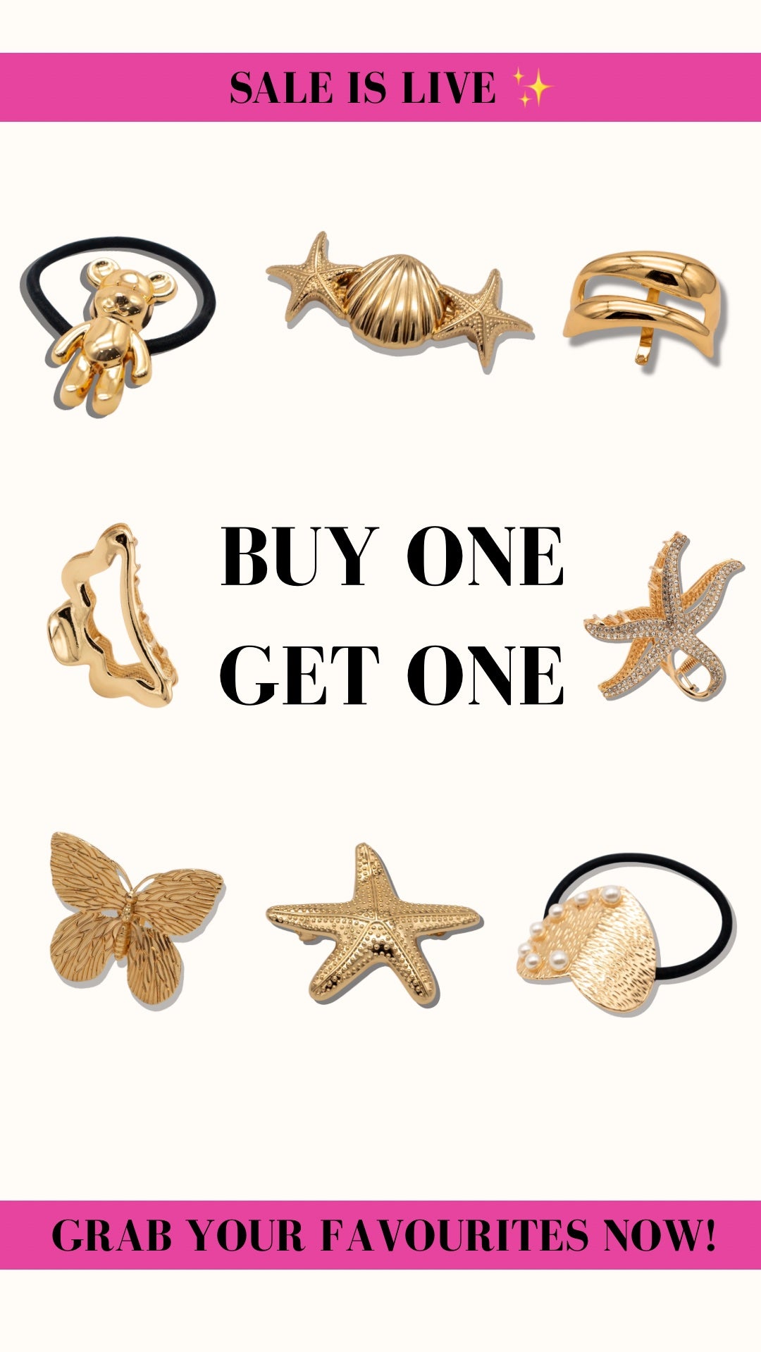 Gold Plated Barrette Clips