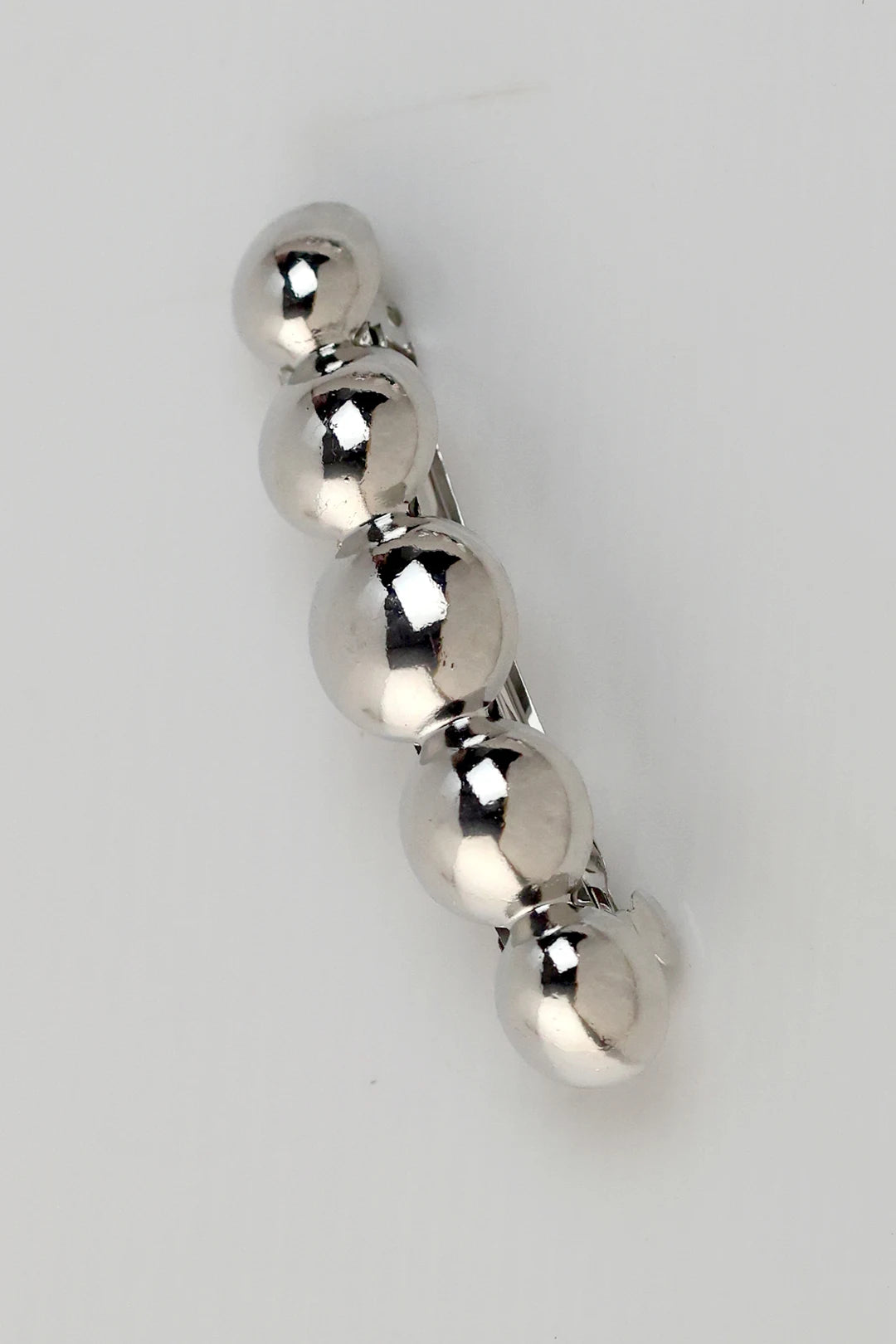 Silver Spheres Barrette Clip