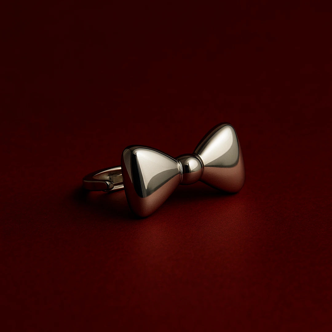 Silken Silver Knot Statement Ring