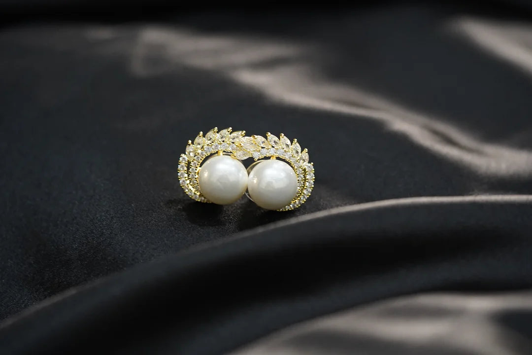 Gilded Pearl Earrings