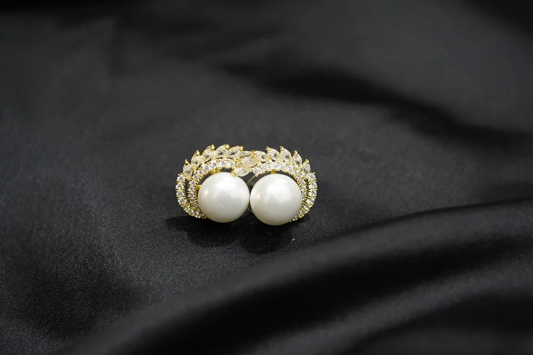 Gilded Pearl Earrings