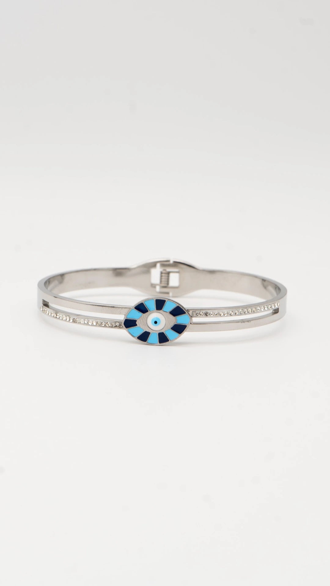 Iris Shield Silver Bangle