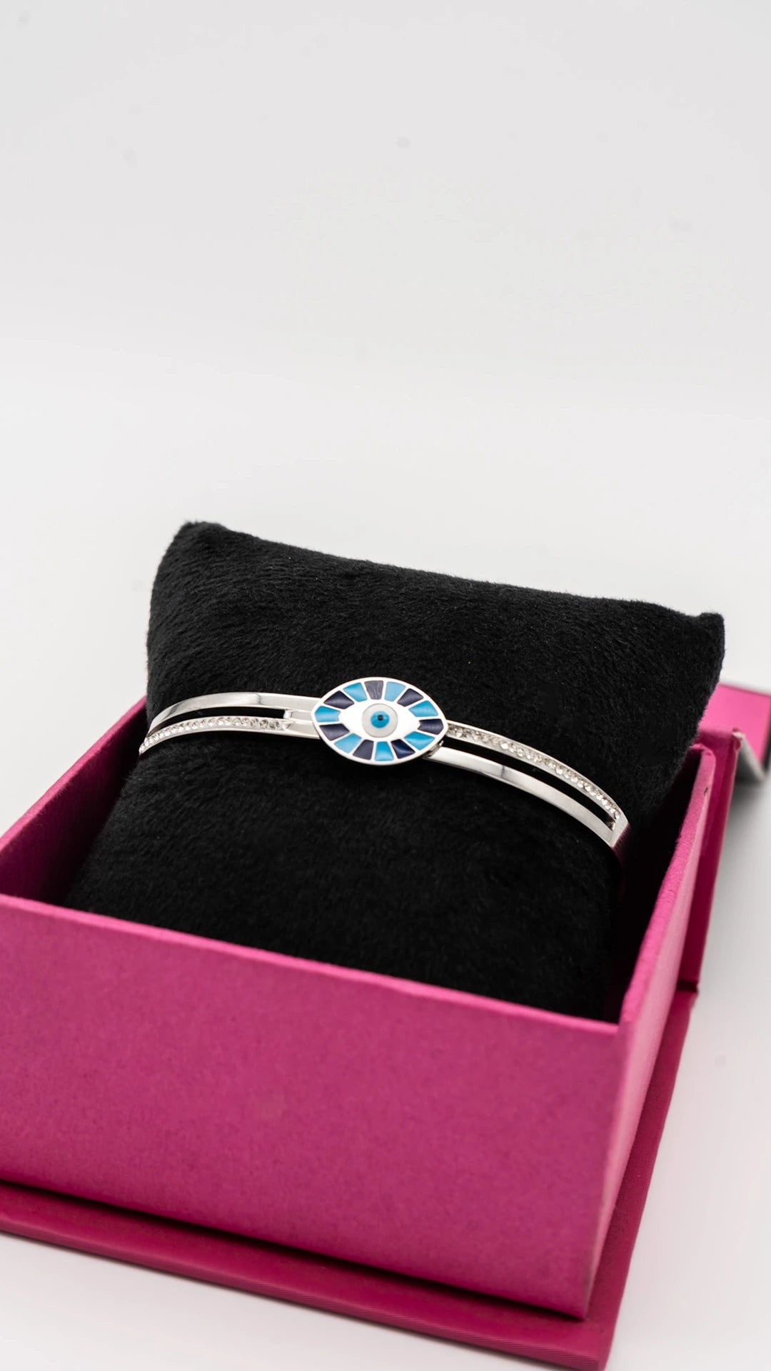 Iris Shield Silver Bangle