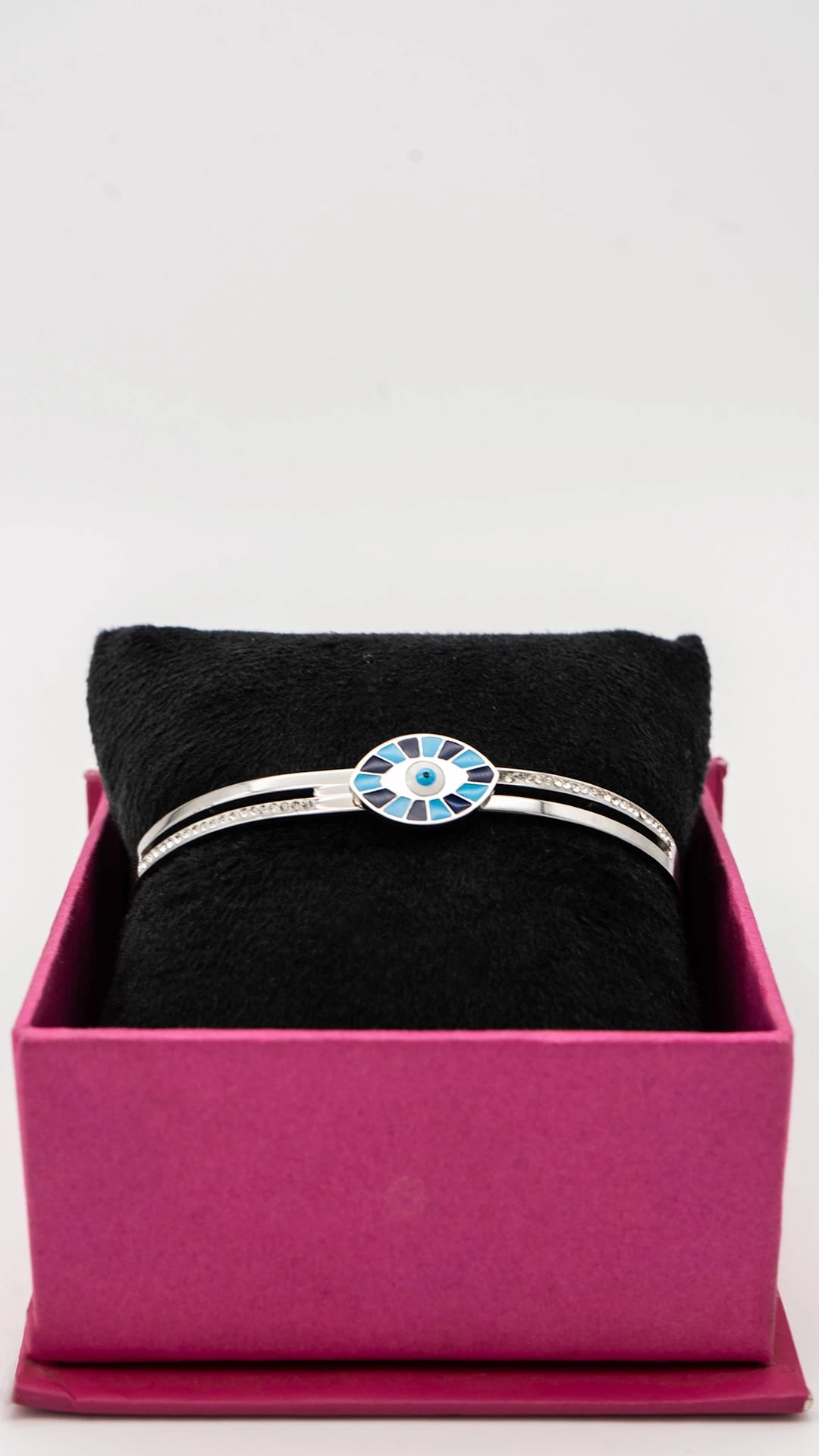 Iris Shield Silver Bangle