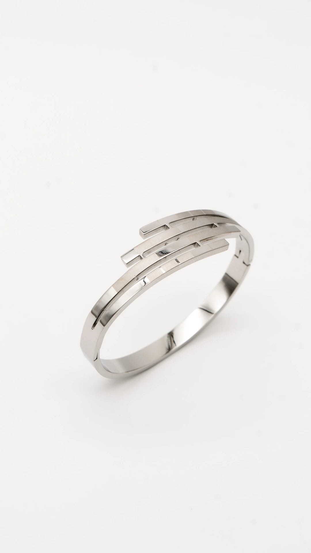 Silver Grid Bangle