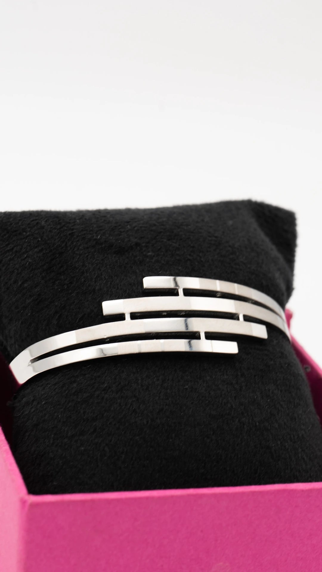 Silver Grid Bangle