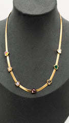 Golden Tinted Hearts Necklace