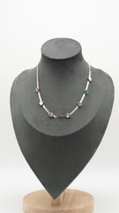 Silver Tinted Hearts Necklace