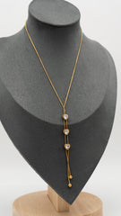 Golden Trilove Lariat  Necklace